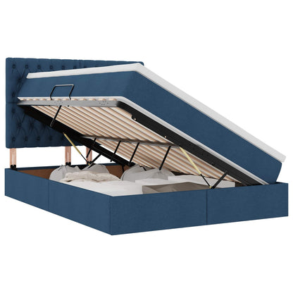 Letto con contenitore e materasso Blu 140 x 190 cm Poliestere