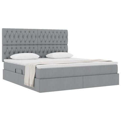 Letto con contenitore e materasso Grigio chiaro 160 x 200 cm