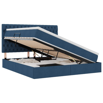 Letto con contenitore e materasso Blu 180 x 200 cm Poliestere