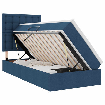 Letto con contenitore e materasso Blu 90 x 190 cm Poliestere
