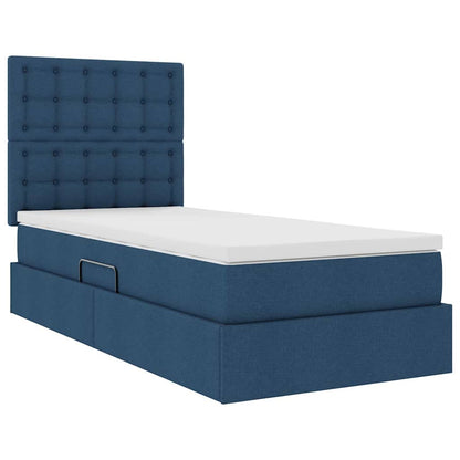 Letto con contenitore e materasso Blu 90 x 190 cm Poliestere