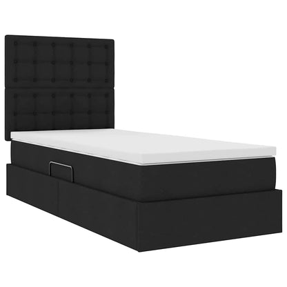 Letto con contenitore e materasso Nero 100 x 200 cm Poliestere