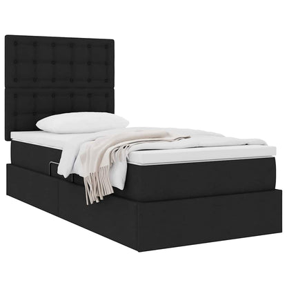 Letto con contenitore e materasso Nero 100 x 200 cm Poliestere