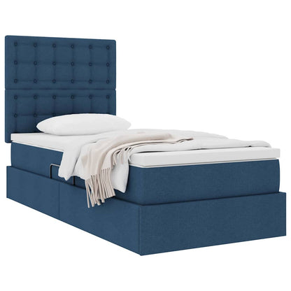 Letto con contenitore e materasso Blu 100 x 200 cm Poliestere