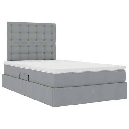 Letto con contenitore e materasso Grigio chiaro 120 x 190 cm