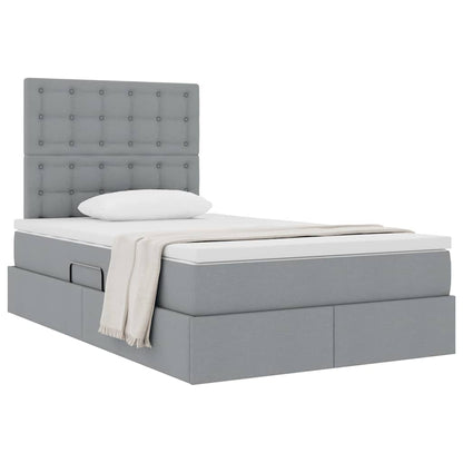 Letto con contenitore e materasso Grigio chiaro 120 x 190 cm