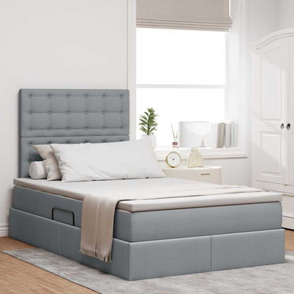 Letto con contenitore e materasso Grigio chiaro 120 x 200 cm