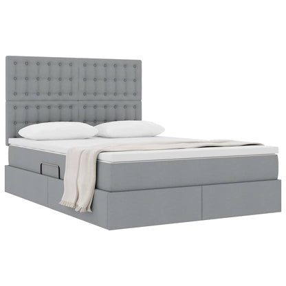 Letto con contenitore e materasso Grigio chiaro 140 x 200 cm