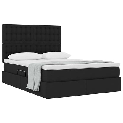 Letto con contenitore e materasso Nero 140 x 200 cm Poliestere