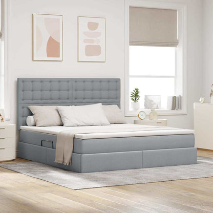 Letto con contenitore e materasso Grigio chiaro 160 x 200 cm