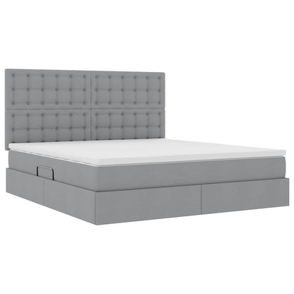 Letto con contenitore e materasso Grigio chiaro 160 x 200 cm