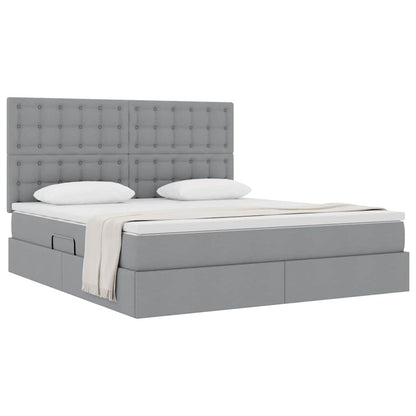 Letto con contenitore e materasso Grigio chiaro 160 x 200 cm
