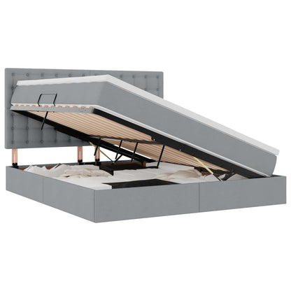 Letto con contenitore e materasso Grigio chiaro 180 x 200 cm