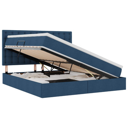 Letto con contenitore e materasso Blu 180 x 200 cm Poliestere