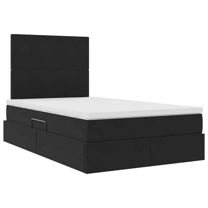 Letto con contenitore e materasso Nero 120 x 190 cm Velluto