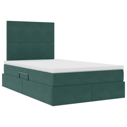 Letto con contenitore e materasso Verde Scuro 120 x 200 cm
