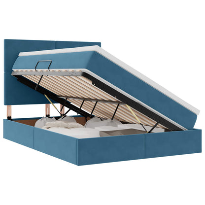 Letto con contenitore e materasso Blu Scuro 140 x 190 cm