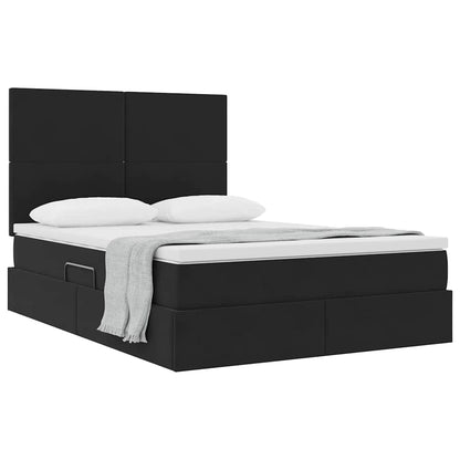 Letto con contenitore e materasso Nero 140 x 200 cm Velluto