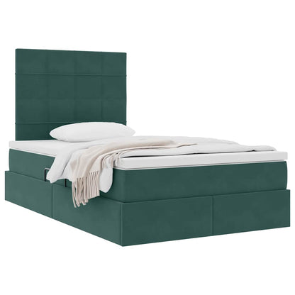 Letto con contenitore e materasso Verde Scuro 120 x 200 cm