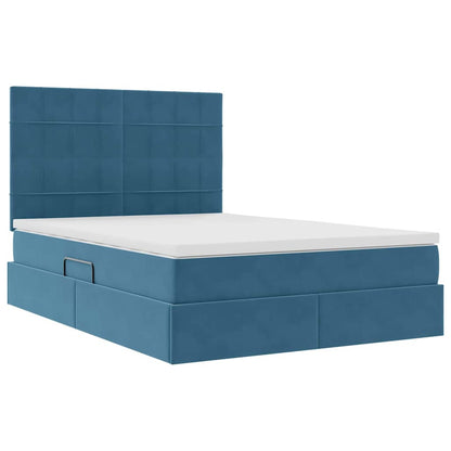 Letto con contenitore e materasso Blu Scuro 140 x 190 cm