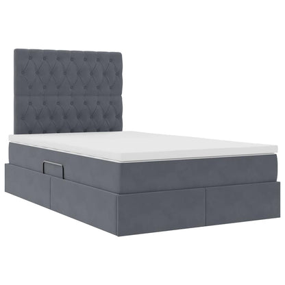 Letto con contenitore e materasso Grigio scuro 120 x 190 cm