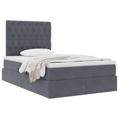 Letto con contenitore e materasso Grigio scuro 120 x 190 cm