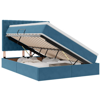 Letto con contenitore e materasso Blu Scuro 140 x 190 cm