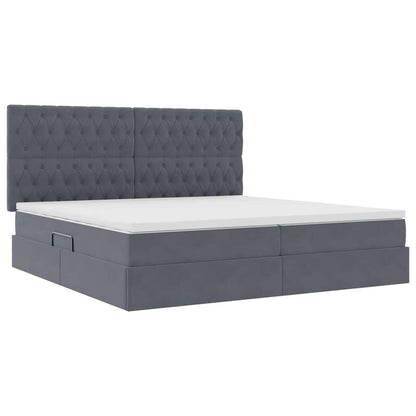 Letto con contenitore e materasso Grigio scuro 200 x 200 cm