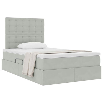 Letto con contenitore e materasso Grigio chiaro 120 x 190 cm