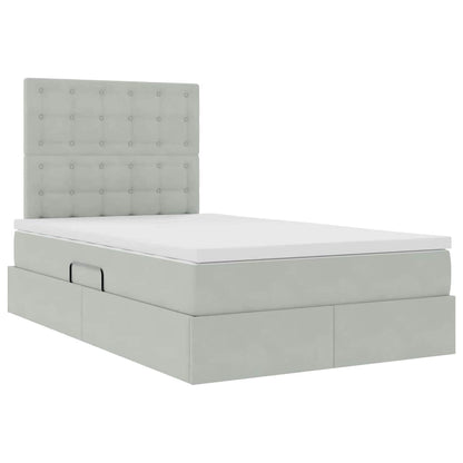 Letto con contenitore e materasso Grigio chiaro 120 x 200 cm
