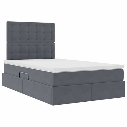 Letto con contenitore e materasso Grigio scuro 120 x 200 cm