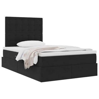 Letto con contenitore e materasso Nero 120 x 200 cm Velluto