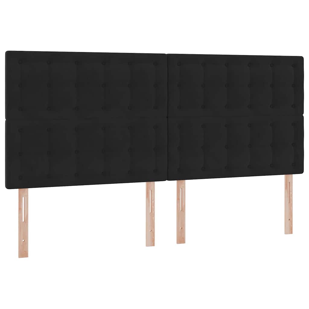 Letto con contenitore e materasso Nero 200 x 200 cm Velluto