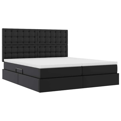 Letto con contenitore e materasso Nero 180 x 200 cm