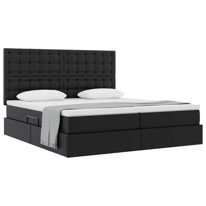 Letto con contenitore e materasso Nero 180 x 200 cm