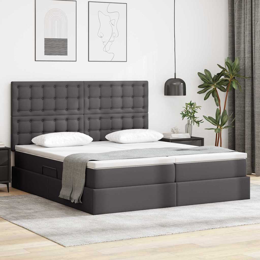 Letto con contenitore e materasso Grigio 180 x 200 cm