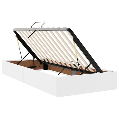 Letto con contenitore e materasso Bianco Puro 200 x 200 cm