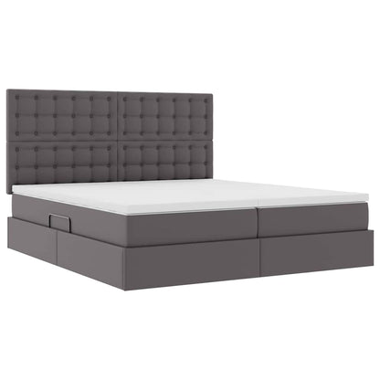Letto con contenitore e materasso Grigio 200 x 200 cm
