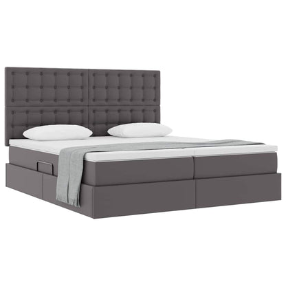 Letto con contenitore e materasso Grigio 200 x 200 cm