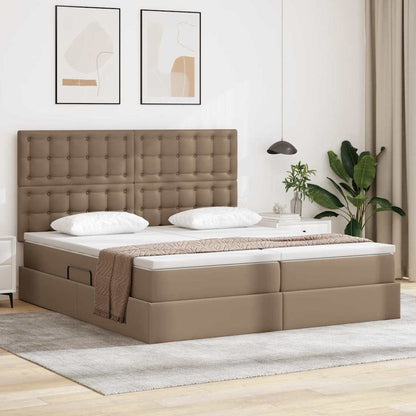Letto con contenitore e materasso Cappuccino 200 x 200 cm