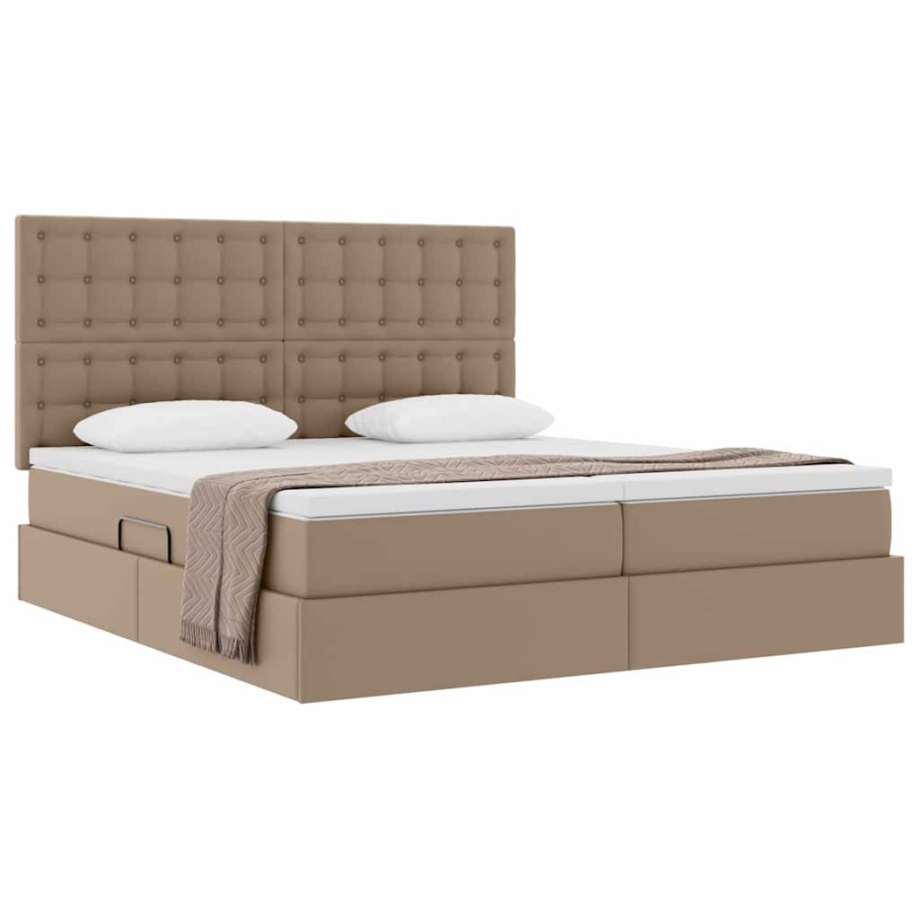 Letto con contenitore e materasso Cappuccino 200 x 200 cm