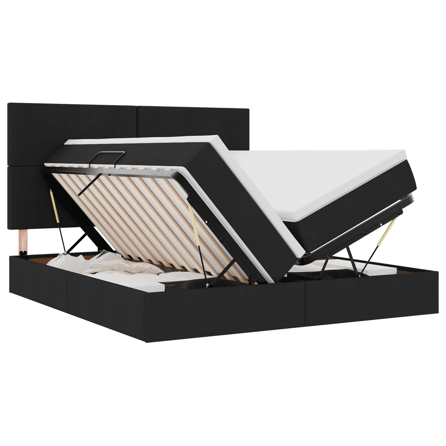 Letto con Contenitore Nero 180 x 200 cm Pelle sintetica