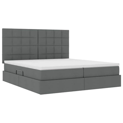 Letto con Contenitore Grigio scuro 180 x 200 cm Pelle Sintetica