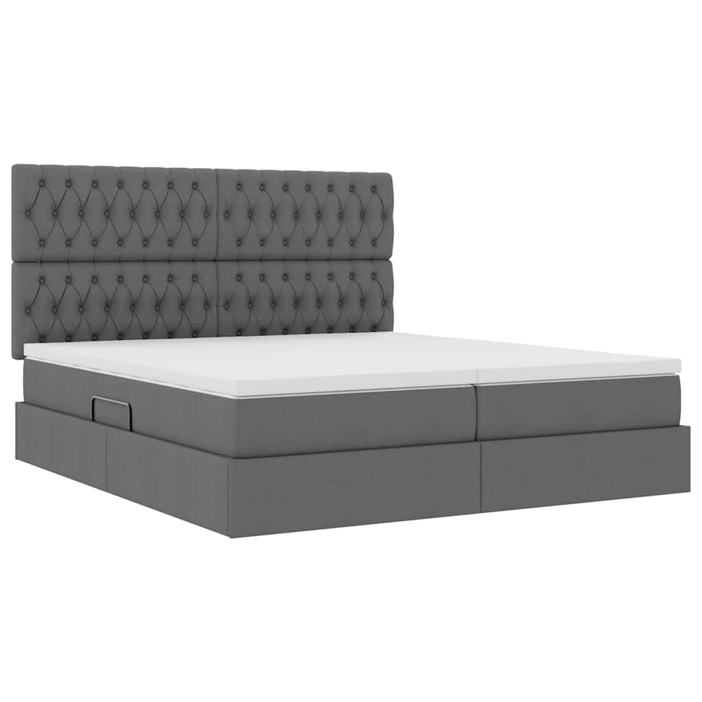 Letto con Contenitore Grigio scuro 180 x 200 cm Pelle Sintetica