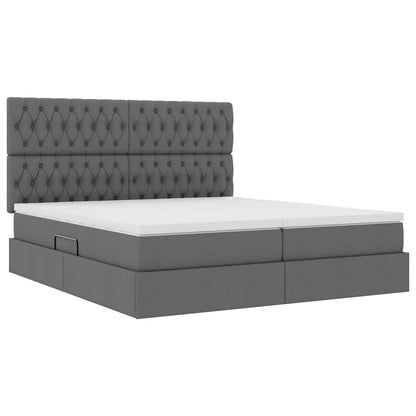 Letto con Contenitore Grigio scuro 180 x 200 cm Pelle Sintetica