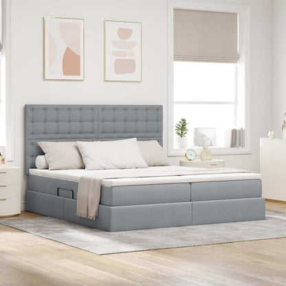 Letto con Contenitore con materasso Grigio chiaro 180 x 200 cm