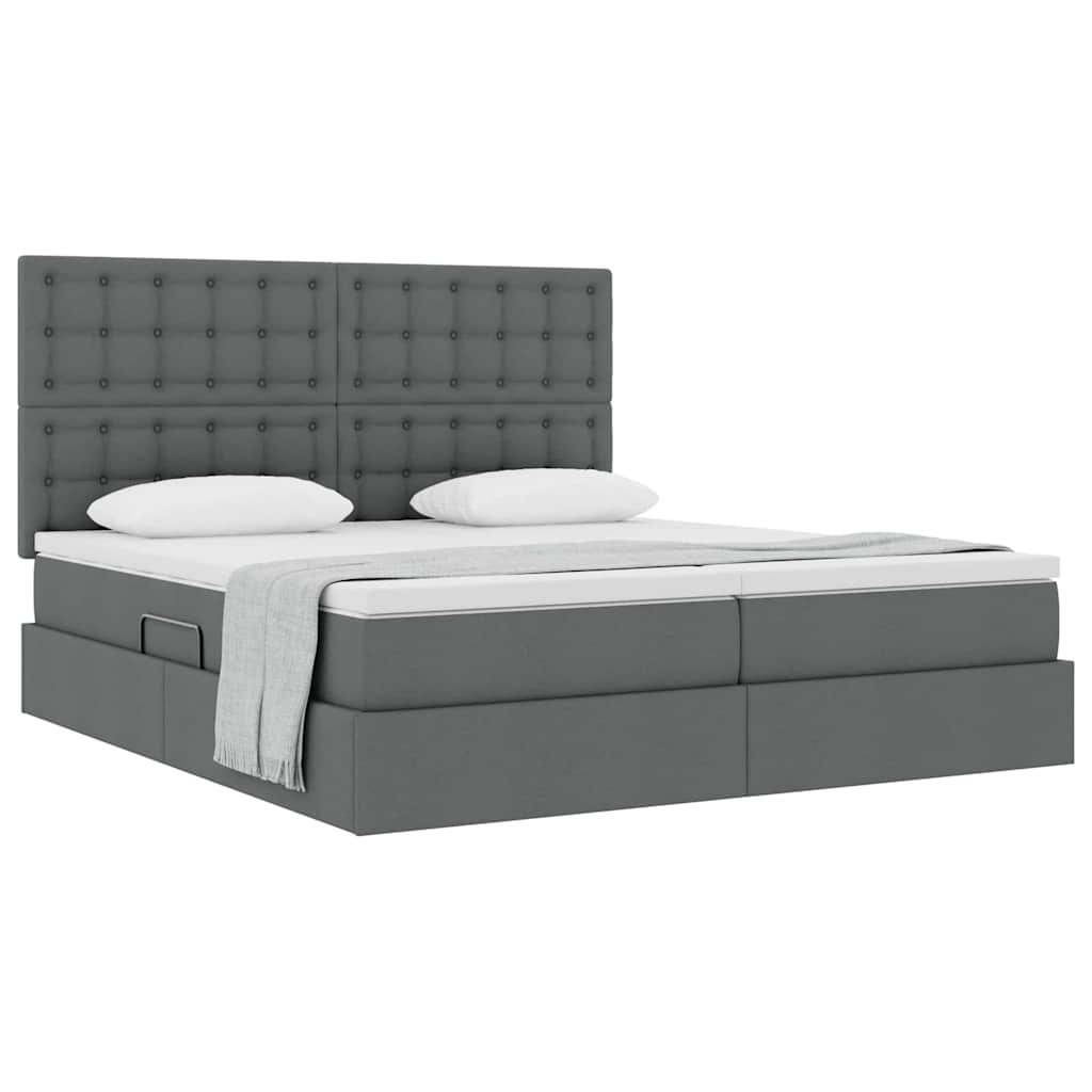Letto con Contenitore Grigio scuro 180 x 200 cm Pelle Sintetica
