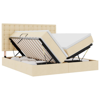 Letto con Contenitore Crema 180 x 200 cm Pelle Sintetica