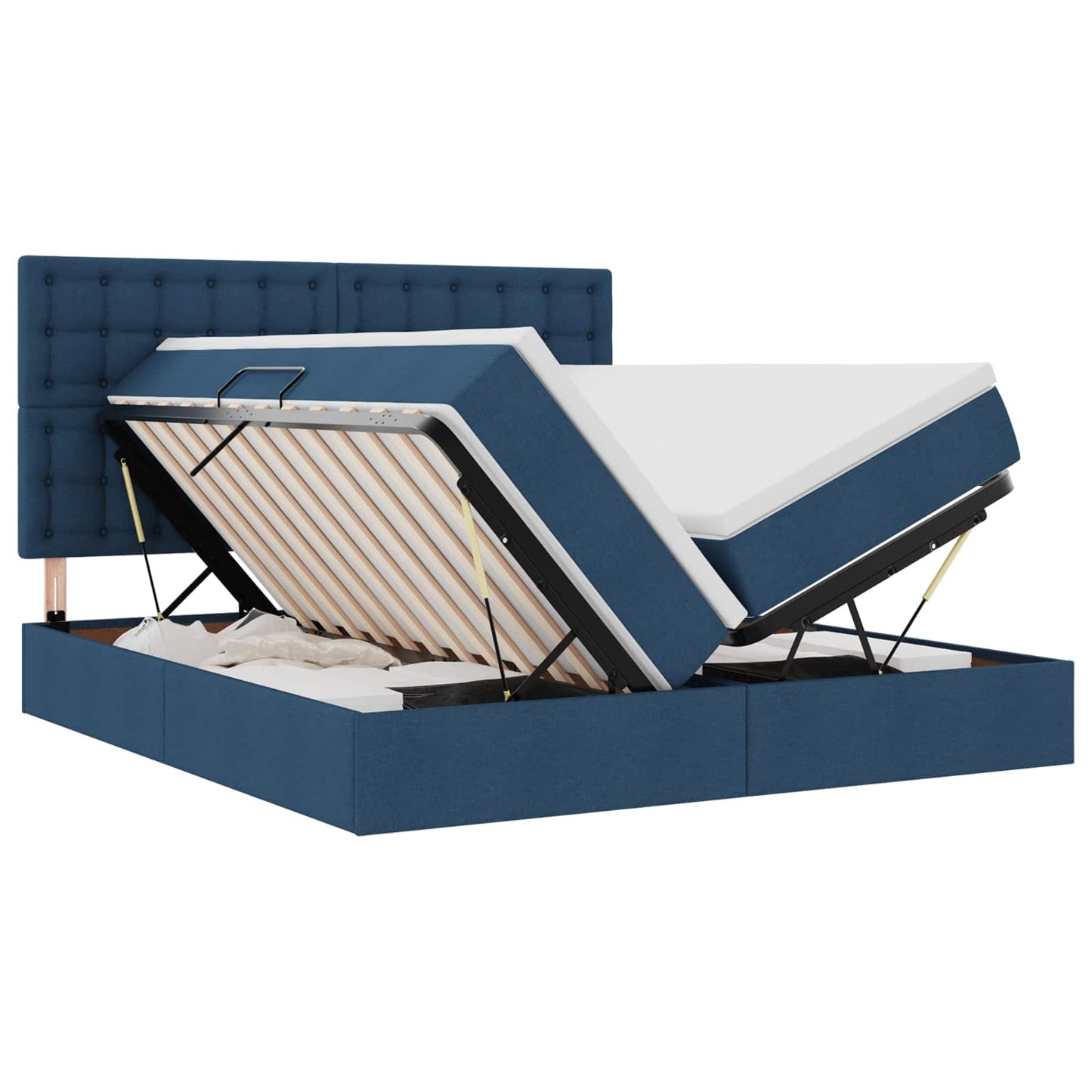 Letto con Contenitore Blu 180 x 200 cm Pelle Sintetica