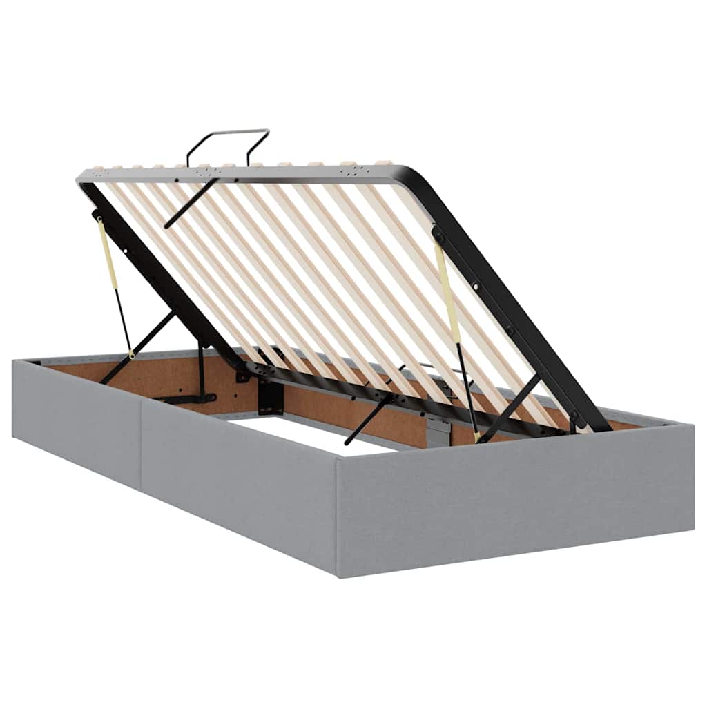 Letto con Contenitore con materasso Grigio chiaro 200 x 200 cm